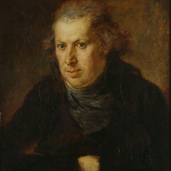 Historisches Gemälde, Portrait eines Mannes im schwarzer Kleidung.